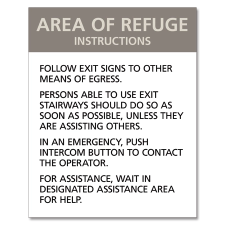 Area of Refuge Instructions