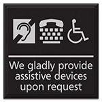 Assistive Devices Upon Request w/Symbols