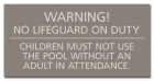 Baldwin County, Alabama No Lifeguard Warning Sign