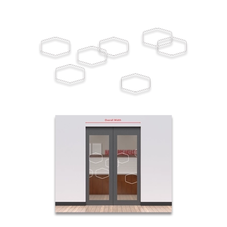 Breakfast Hex Pattern Door FilmFor 2 Panel Entries
