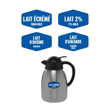 Breakfast Milk Dispenser Label - Set of 4 French-Canadian Version