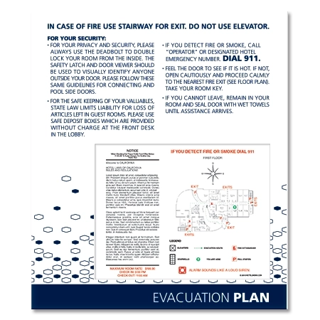 California Acrylic Evacuation Plan Holder w/Map