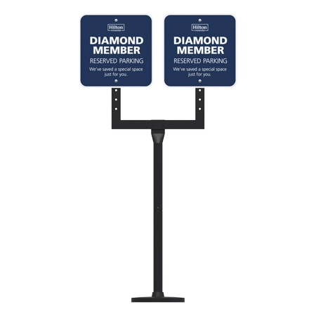 Diamond Member Parking Sign Set -Includes (1) Post, Base, and U-Bracket