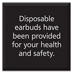 Disposable Earbuds Sign