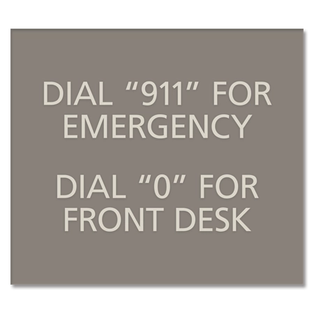 "Emergency Front Desk" Sign