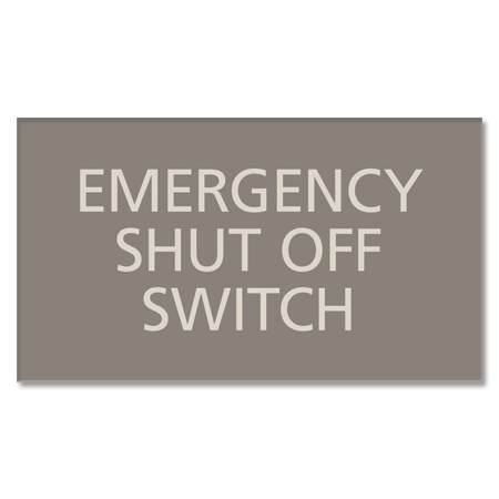 Emergency Shut Off Sign