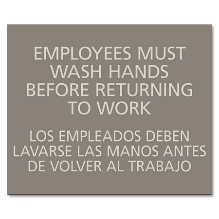 Employees Must Wash Hands with Spanish