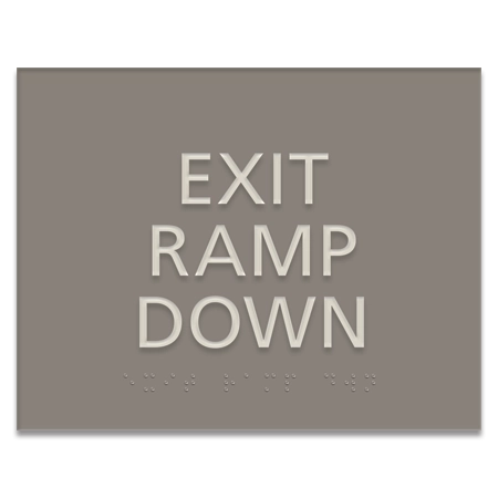 "Exit Ramp Down" Egress Sign - CA Compliant