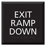 "Exit Ramp Down" Egress Sign - CA Compliant