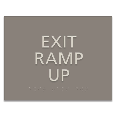 "Exit Ramp Up" Egress Sign - CA Compliant