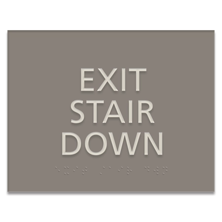 "Exit Stair Down" Egress Sign - CA Compliant