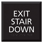 "Exit Stair Down" Egress Sign - CA Compliant