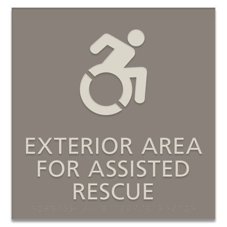 Exterior Area for Assisted Rescue Sign - Dynamic ISA Symbol