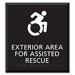 Exterior Area for Assisted Rescue Sign - Dynamic ISA Symbol