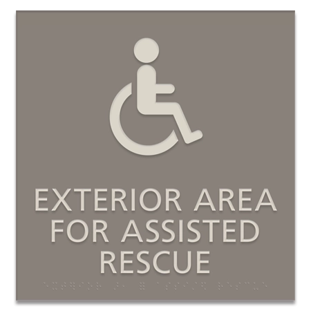 Exterior Area for Assisted Rescue Sign - ISA Symbol