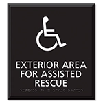 Exterior Area for Assisted Rescue Sign - ISA Symbol