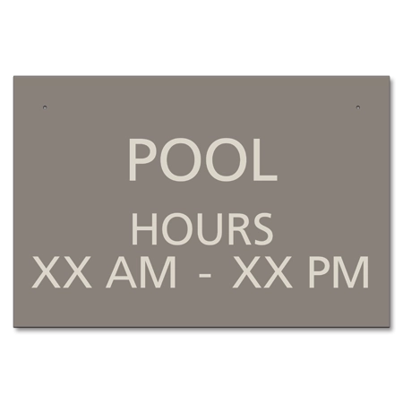 Exterior Pool Sign w/Hours