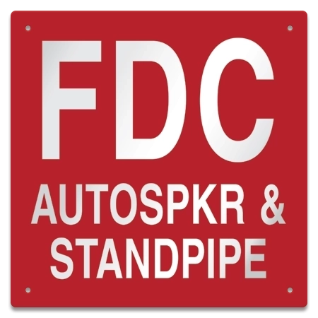 Fire Department Connection (FDC) Sign w/Connection Types