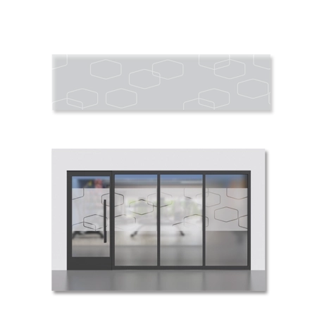 Fitness Hex Pattern Door Film(For Glass Door with 3 Side Window Panels)