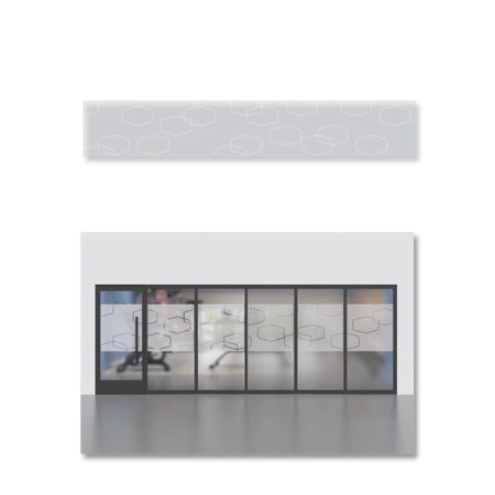 Fitness Hex Pattern Door Film (For Glass Door with 5 or More Side Window Panels)