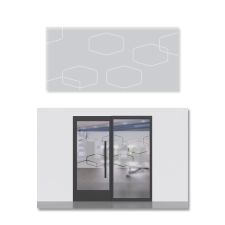 Fitness Hex Pattern Door Film(For Glass Door with Side Window)