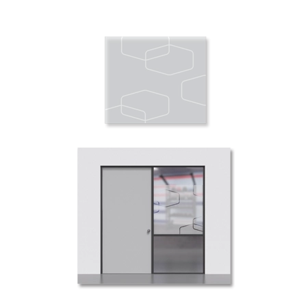 Fitness Hex Pattern Door Film(For Solid Door with Side Window)