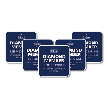 Five (5) Diamond Member Parking Sign - Does not include post and base.
