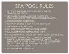 Florida Spa Pool Rules Sign