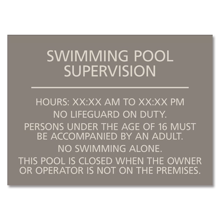 Front Desk Pool Supervision Sign - NJ Compliant