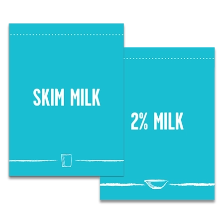 Hampton Breakfast Milk Dispenser Label - Set of 2 - Canadian/English