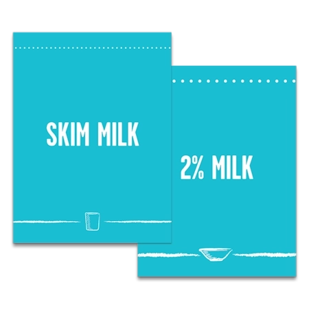 Hampton Breakfast Milk Dispenser Label - Set of 2