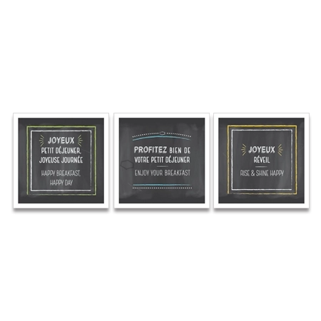 Hampton Breakfast Refresh Graphics Framed Artwork - Set of 3 - French/Canadian