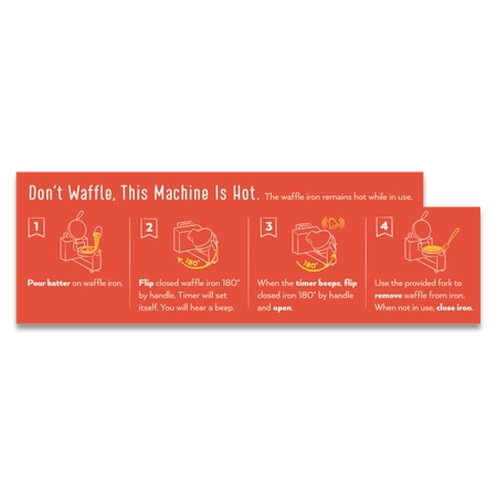 Hampton Breakfast Waffle Maker Instructions w/ Warning