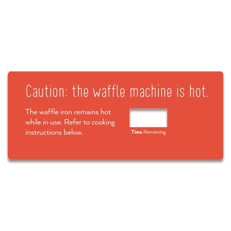 Hampton Breakfast Waffle Maker Label - Canadian/English