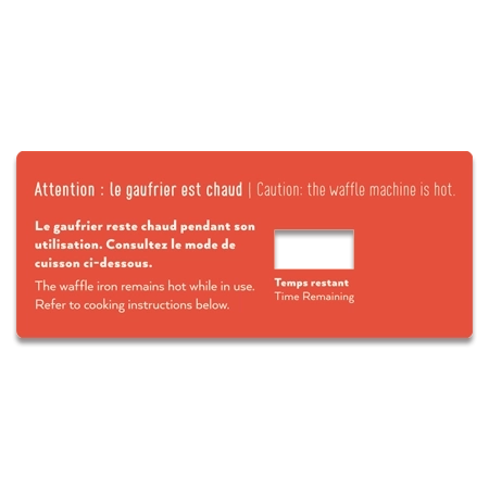 Hampton Breakfast Waffle Maker Label - French/Canadian