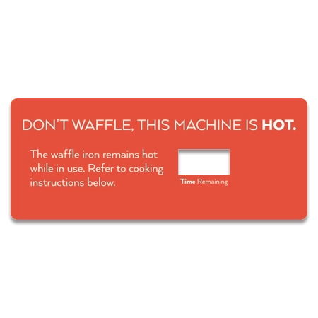 Hampton Breakfast Waffle Maker Label