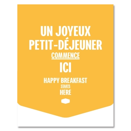 "Happy Breakfast Starts Here" Sign - Insert Only (For One-Off Replacement Only)