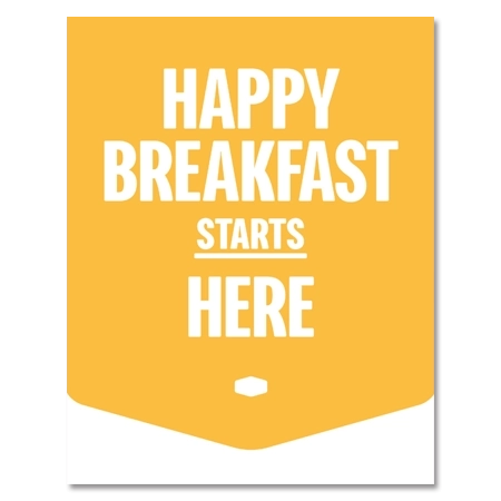 Happy Breakfast Starts Here Sign - Insert Only (For One-Off Replacement Only)