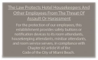 Miami Beach, FL: Housekeeper Protection Notice - Self Adhesive - 8 Pk