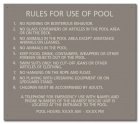 Mobile County, Alabama Pool Rules Sign