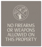 No Firearms or Weapons Allowed - Acrylic Version