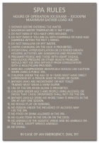 Oregon Spa Rules Sign