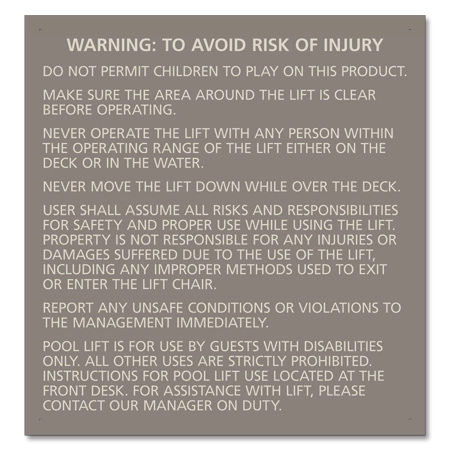 Pool Lift Instructions