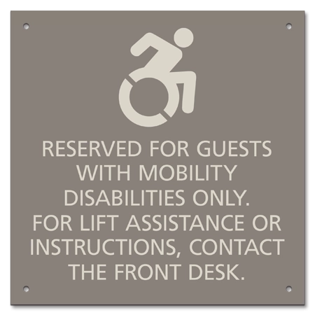 Reserved for guests with mobility disabilities...Dynamic ISA Symbol