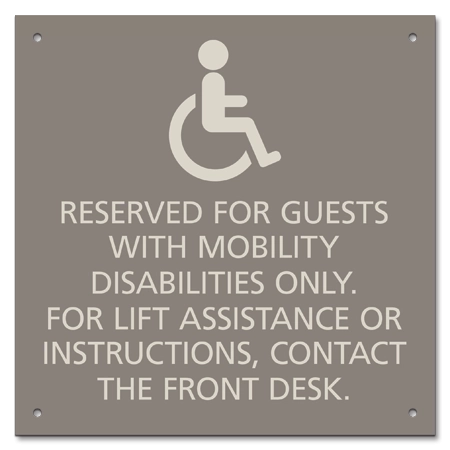 Reserved for guests with mobility disabilities...ISA Symbol