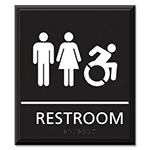Restroom Sign w/Unisex & Dynamic ISA Symbols