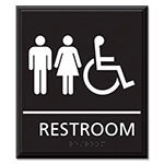Restroom Sign w/Unisex & ISA Symbols
