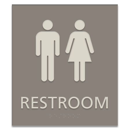 Restroom Sign w/Unisex Symbols