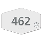 Room Number Sign - No Smoking Symbol