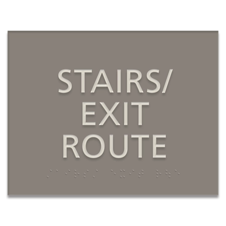 "Stairs/Exit Route" Egress Sign - CA Compliant